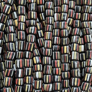 JS044 Striped Java Glass Beads