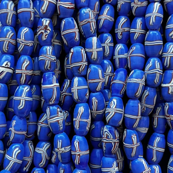 JFC7 Java Glass “French Cross” Beads – Blue